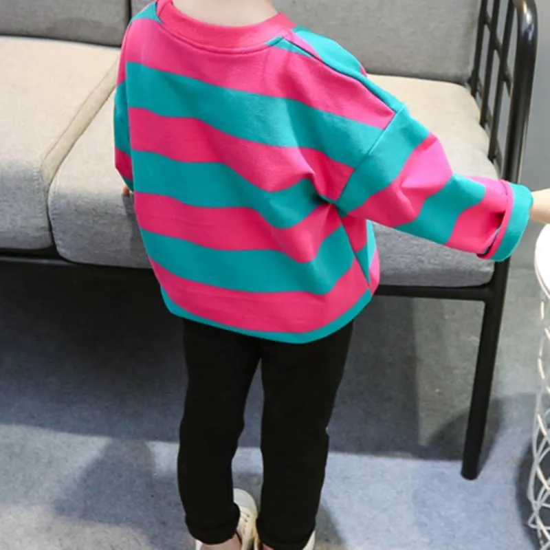 2-piece Colored Striped Sweatshirt & Pants for Toddler Girl Wholesale Children's Clothing