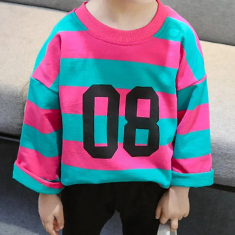 2-piece Colored Striped Sweatshirt & Pants for Toddler Girl Wholesale Children's Clothing