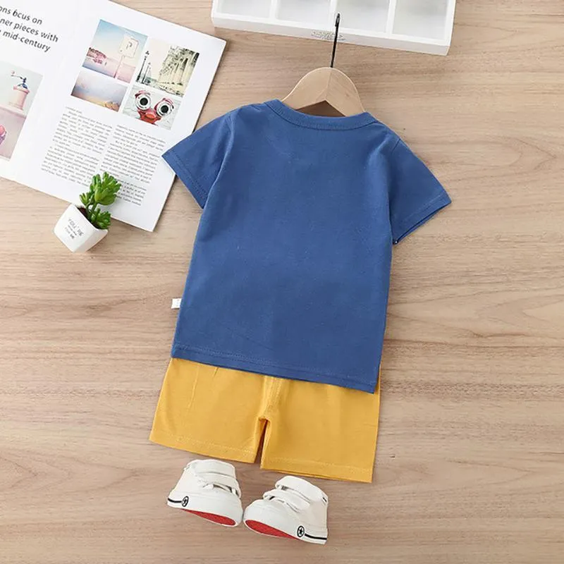 2pcs Cute Cartoon Print T-shirt and Pants