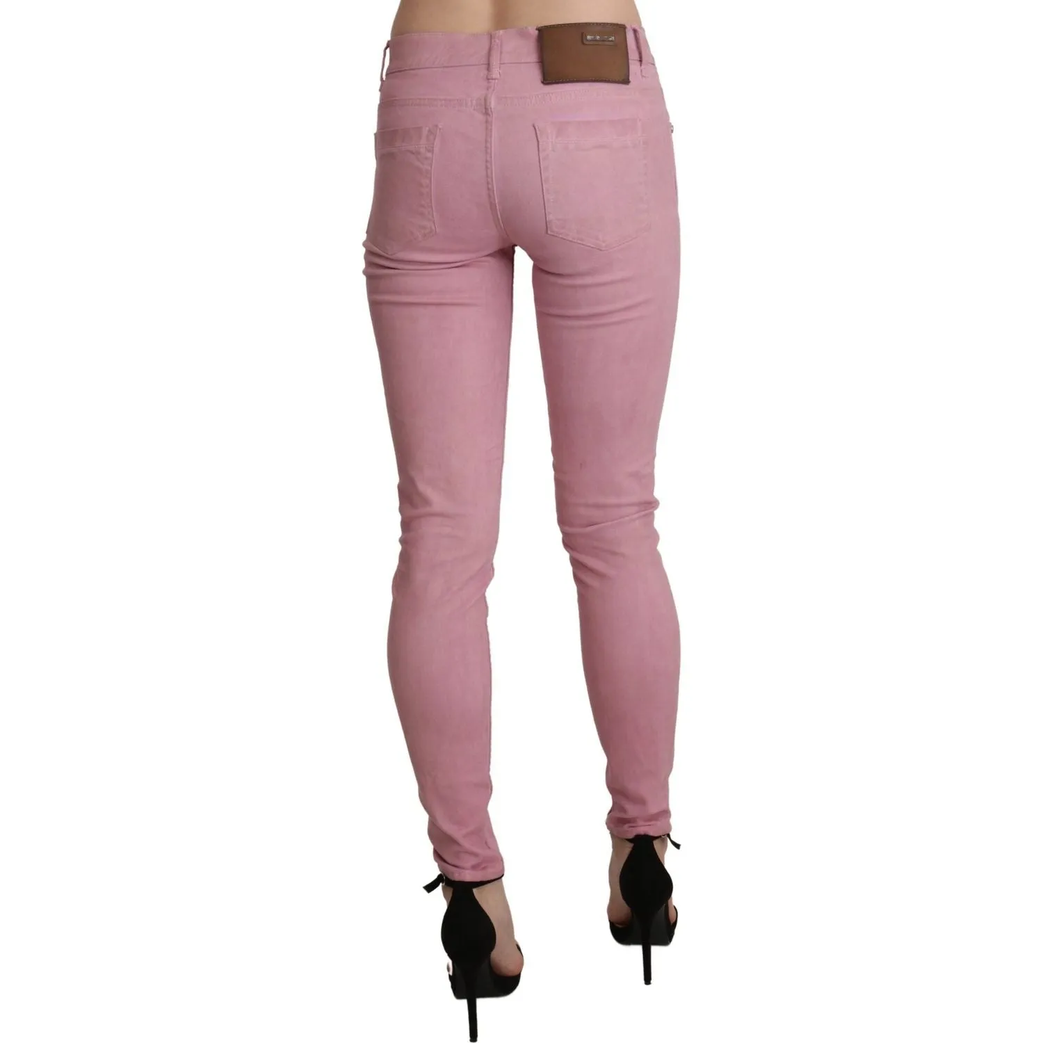 Acht Chic Pink Mid Waist Skinny Jeans