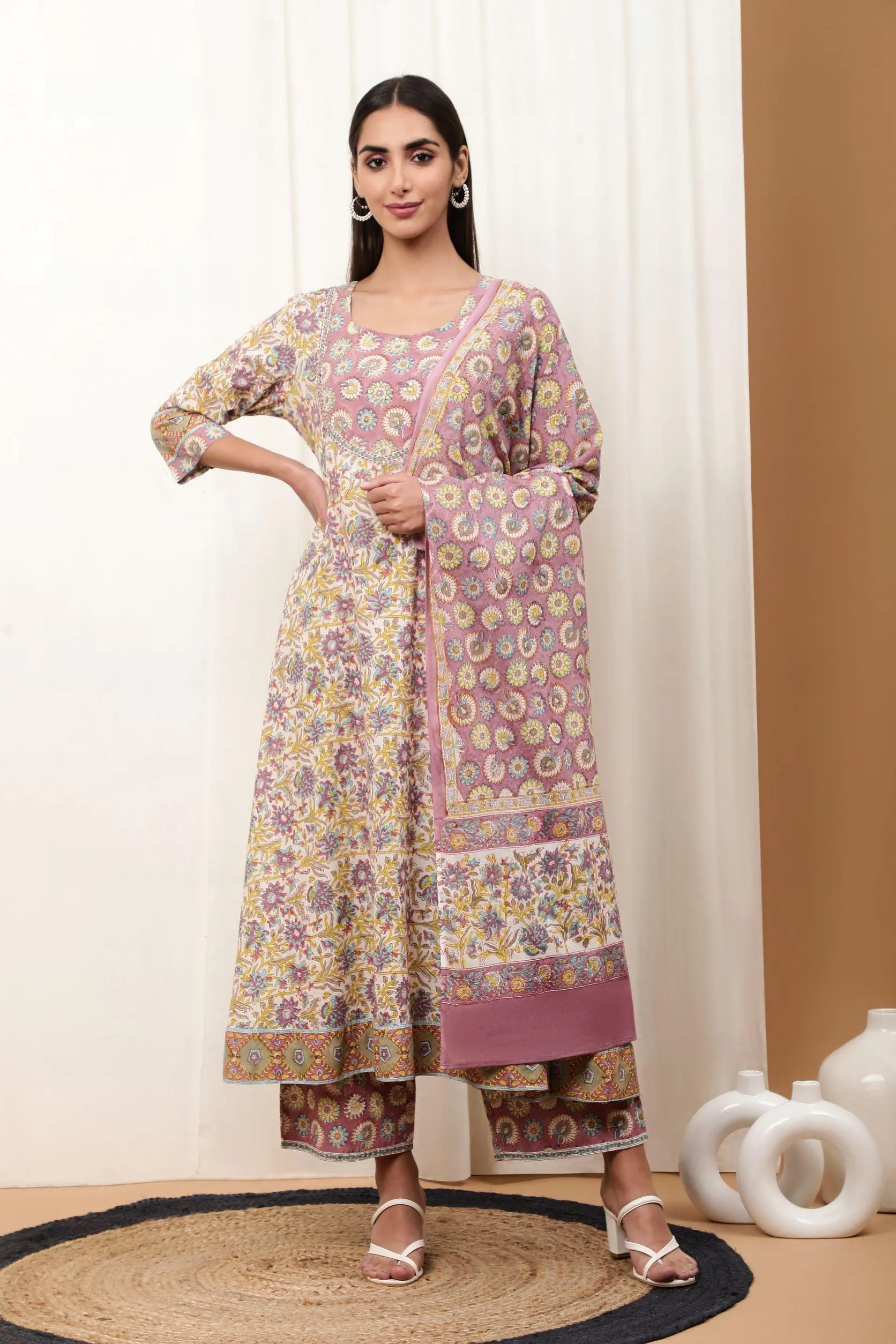 Amaira Multicolor Cotton Cambric Suit Set