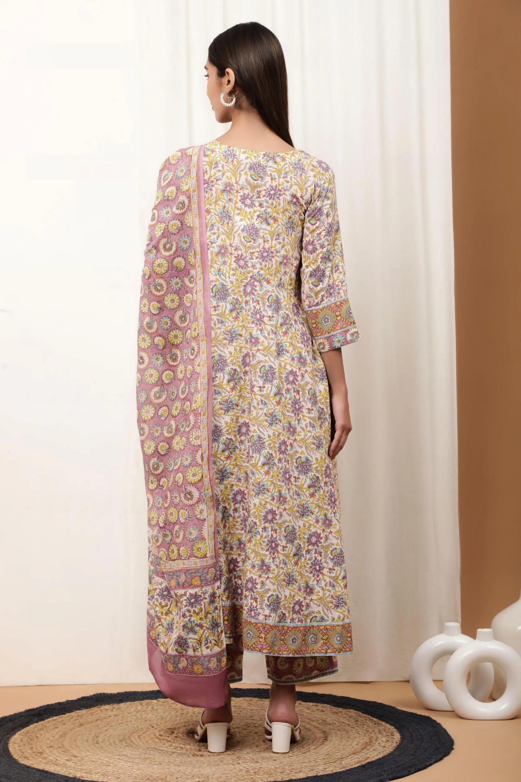 Amaira Multicolor Cotton Cambric Suit Set