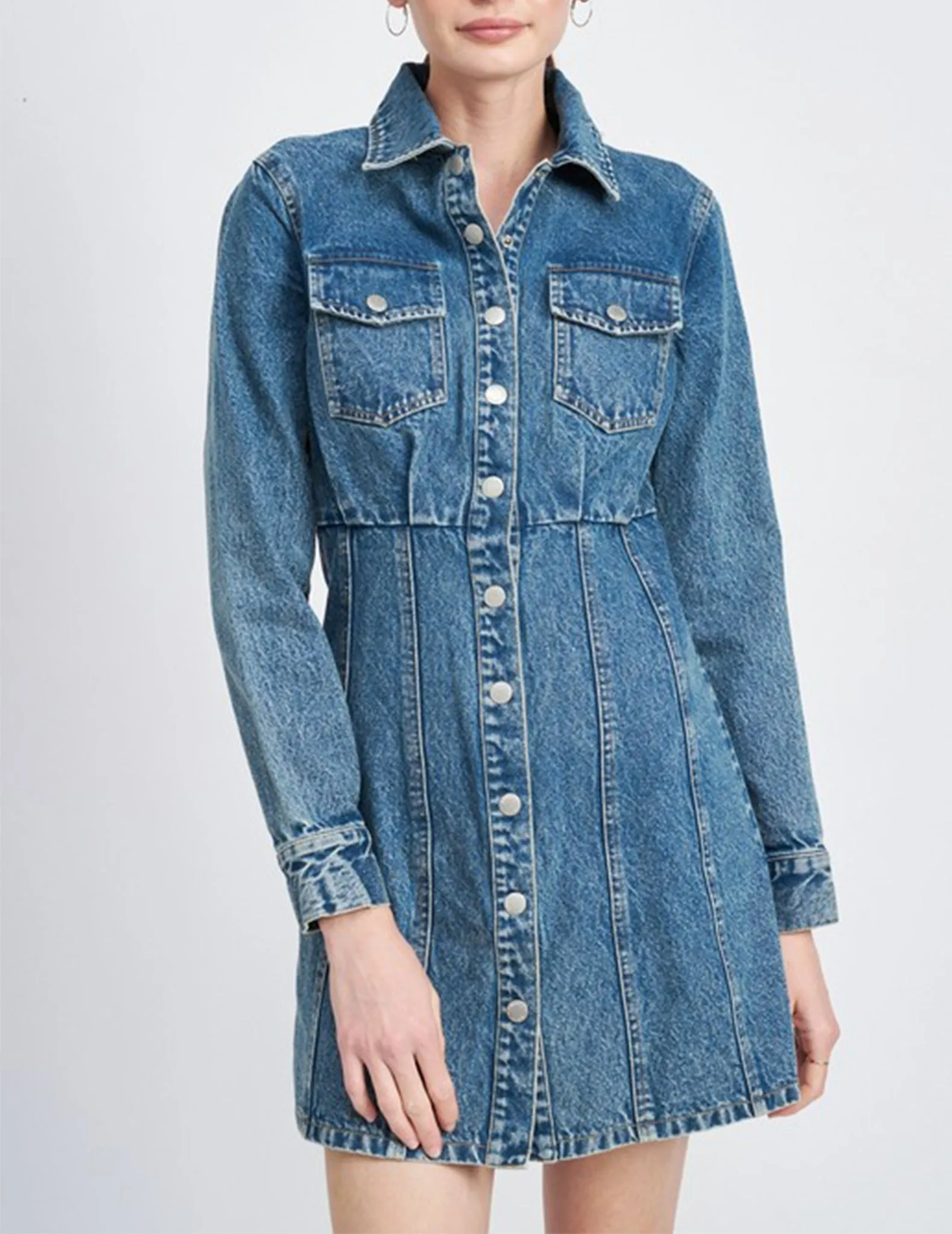 Ava Long Sleeve Denim Dress