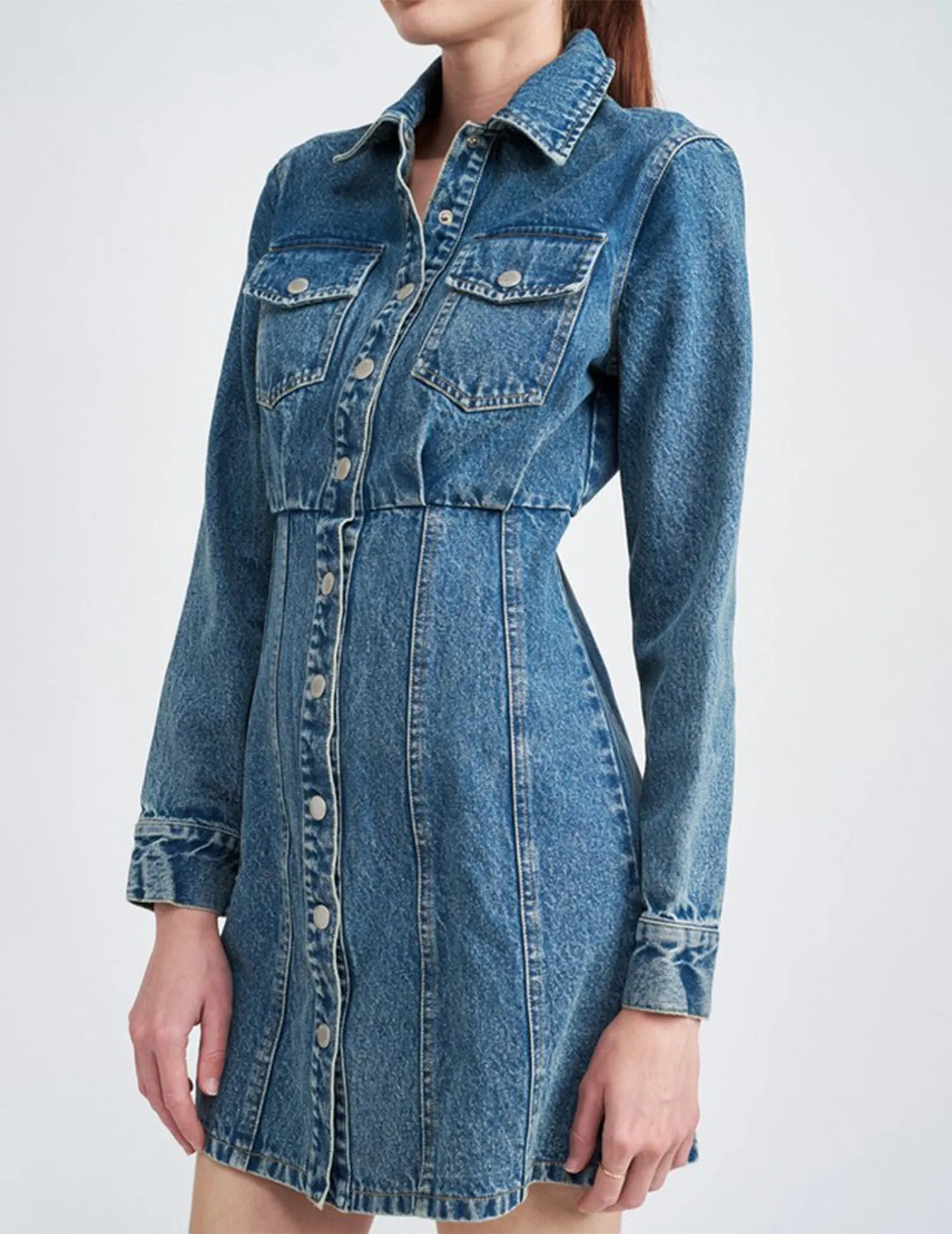 Ava Long Sleeve Denim Dress