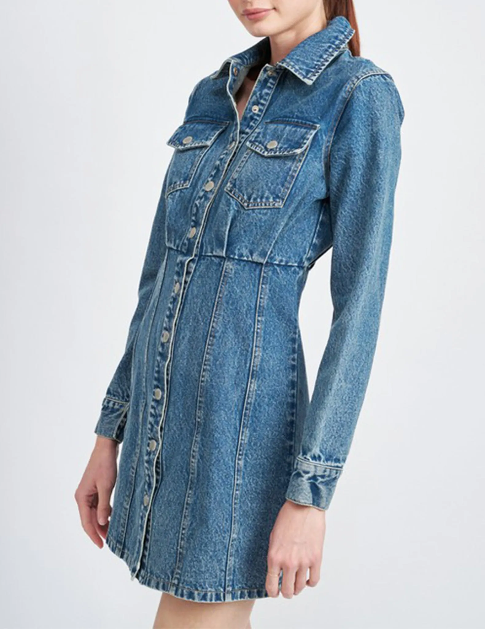 Ava Long Sleeve Denim Dress