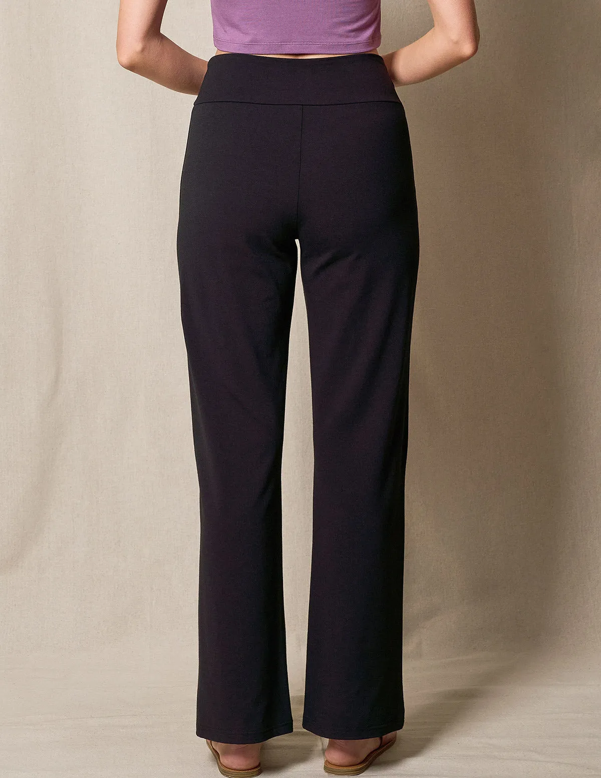 Bamboo / Organic Cotton Classic Straight Leg Pants - Black