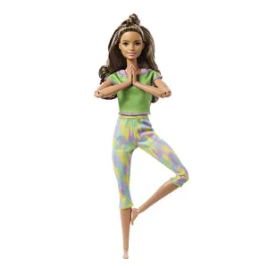 Barbie Made to Move Doll with 22 Flexible Joints and Long Wavy Brunette Hair