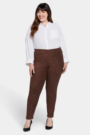 Basic Legging Pants In Plus Size - Dark Chocolate