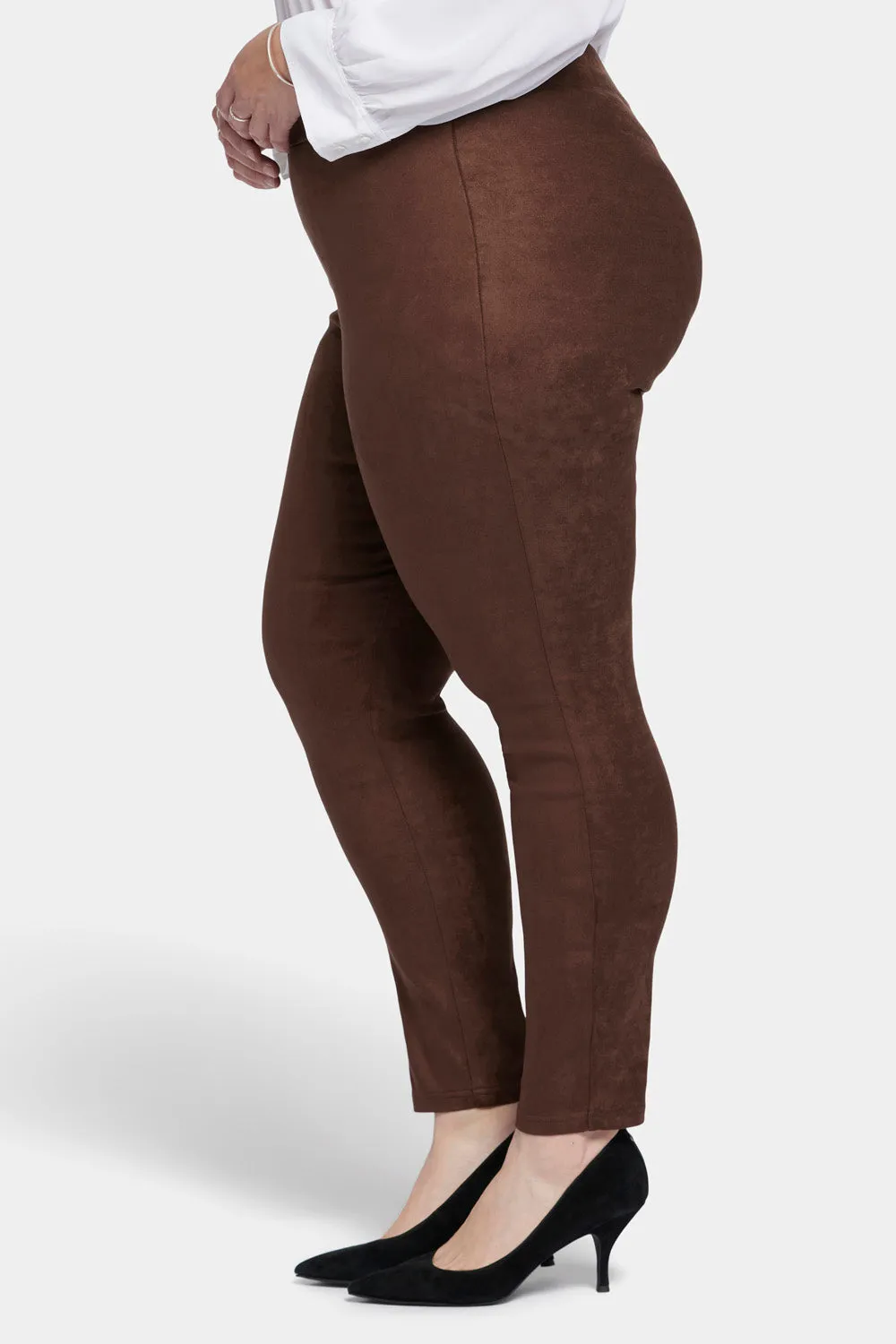 Basic Legging Pants In Plus Size - Dark Chocolate