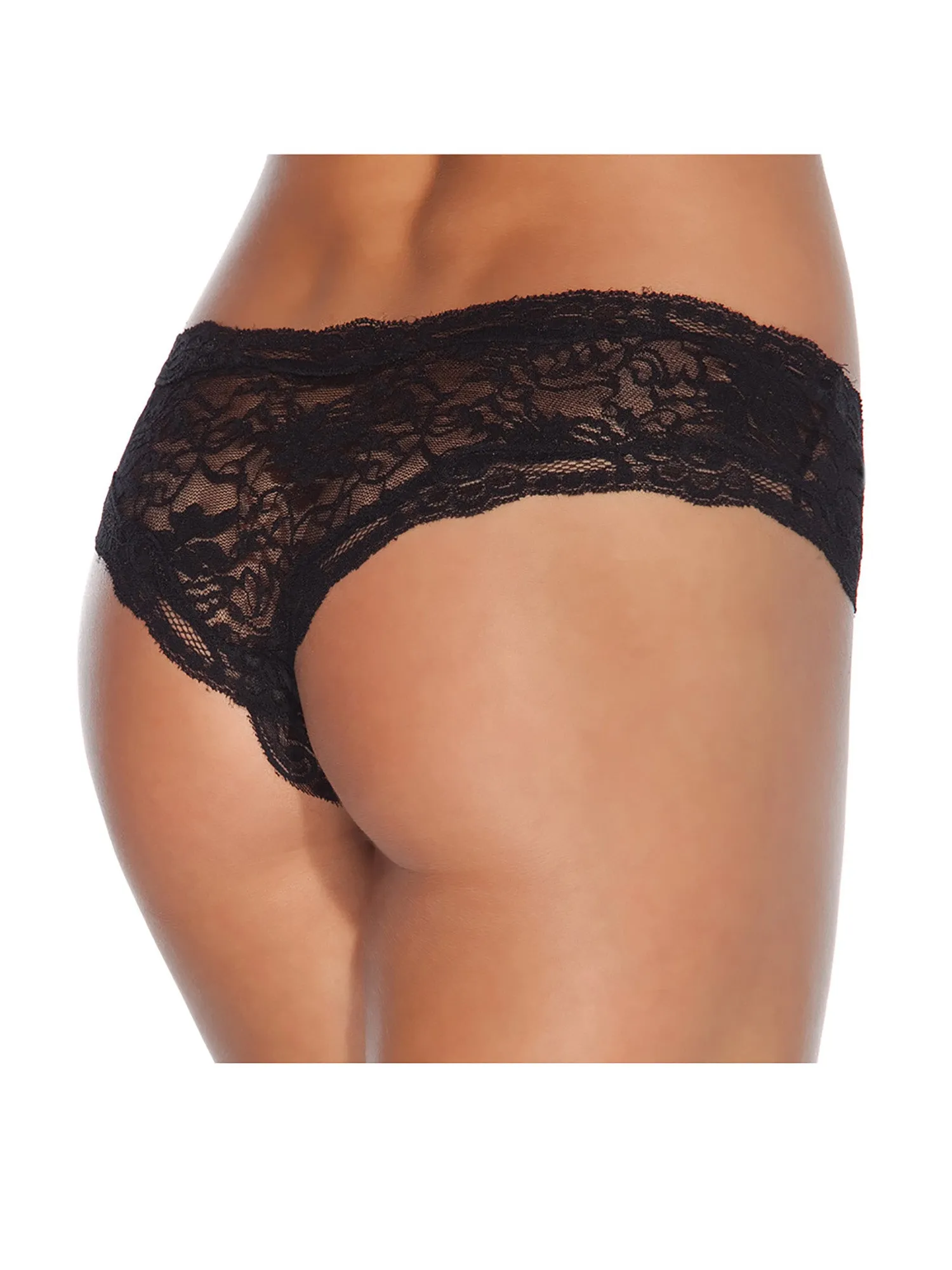 Black Lace Crotchless Panty