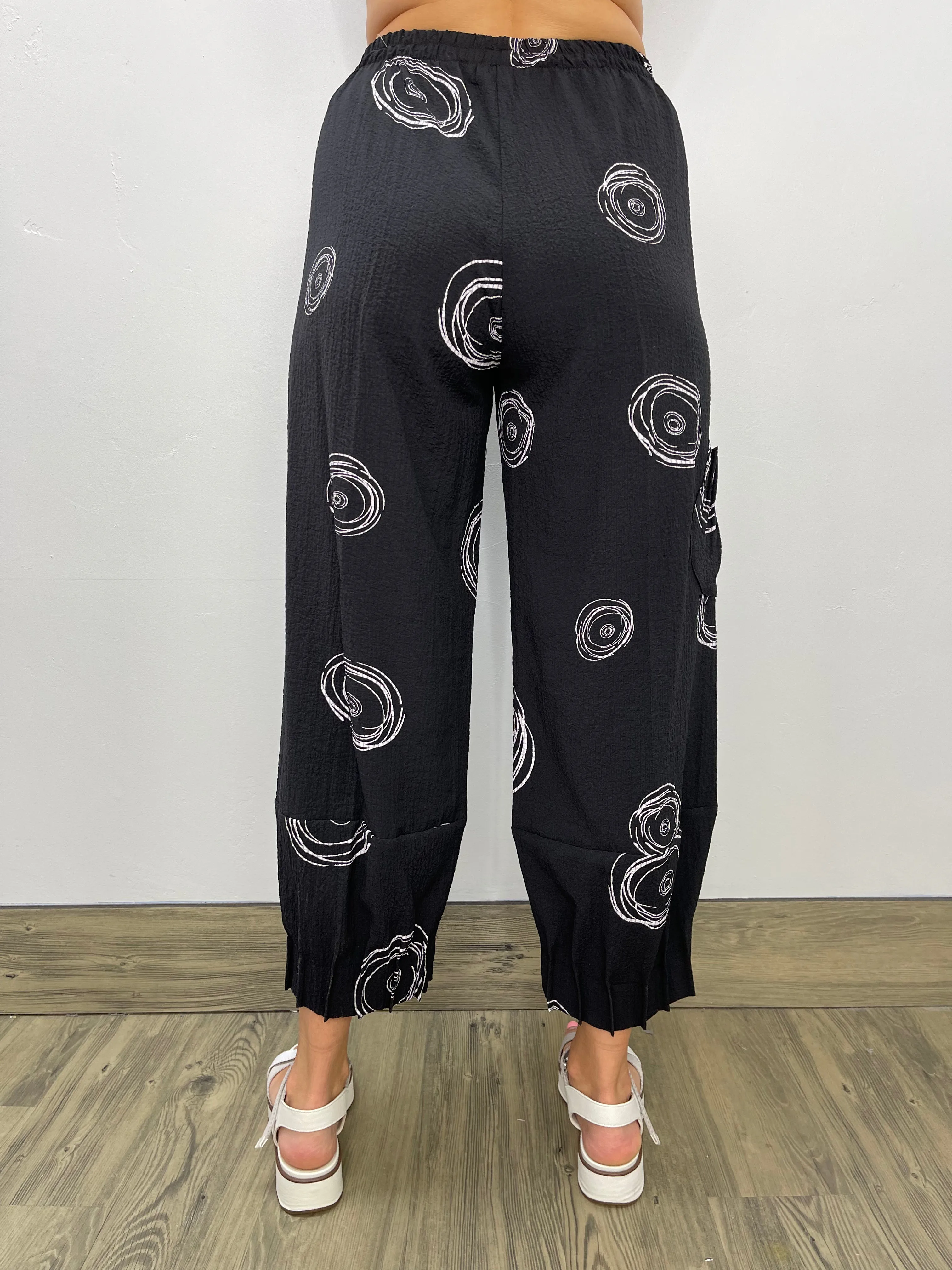 Black Straight Pant with Swirls