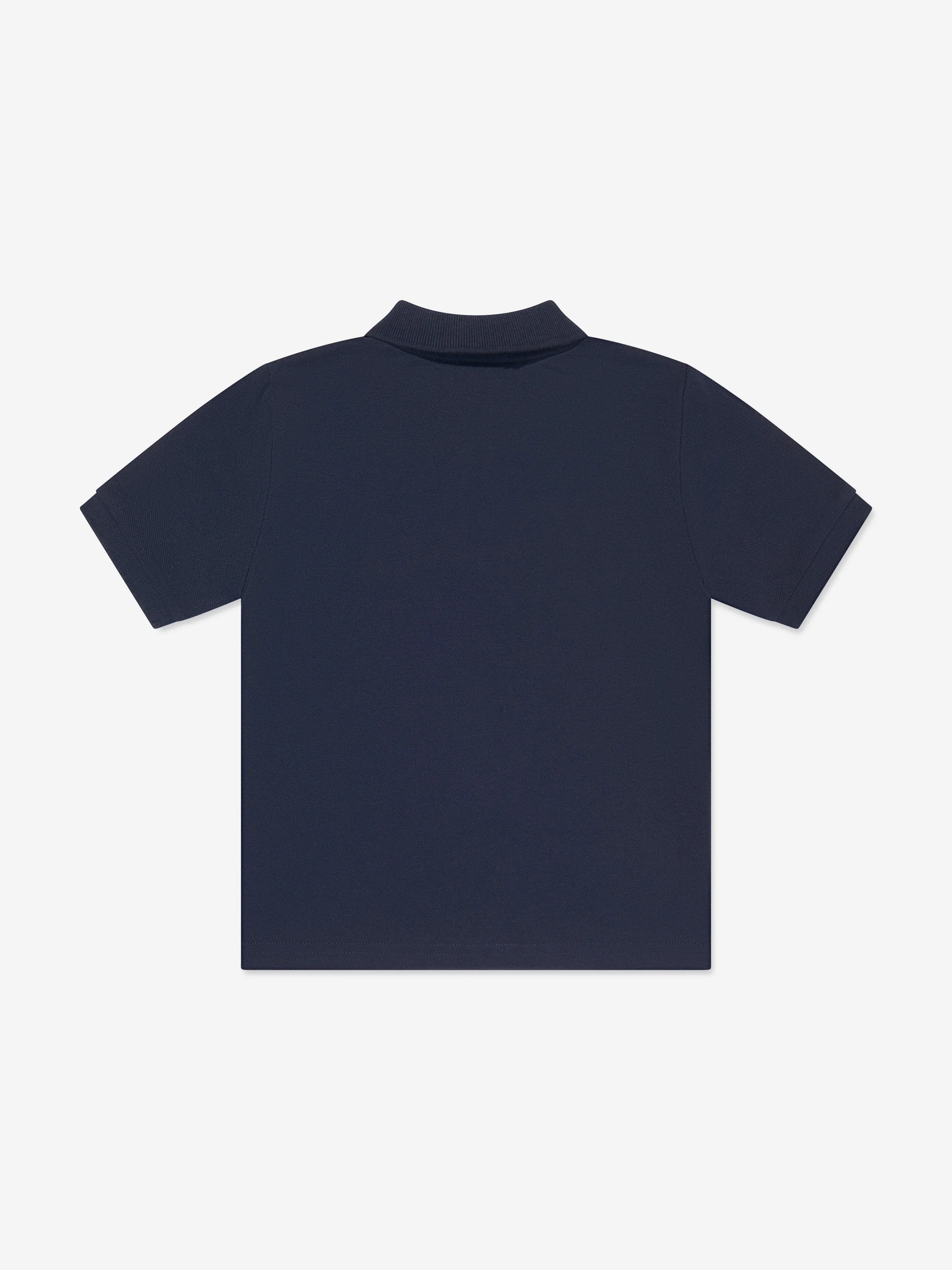 BOSS Boys Logo Print Polo Shirt in Navy