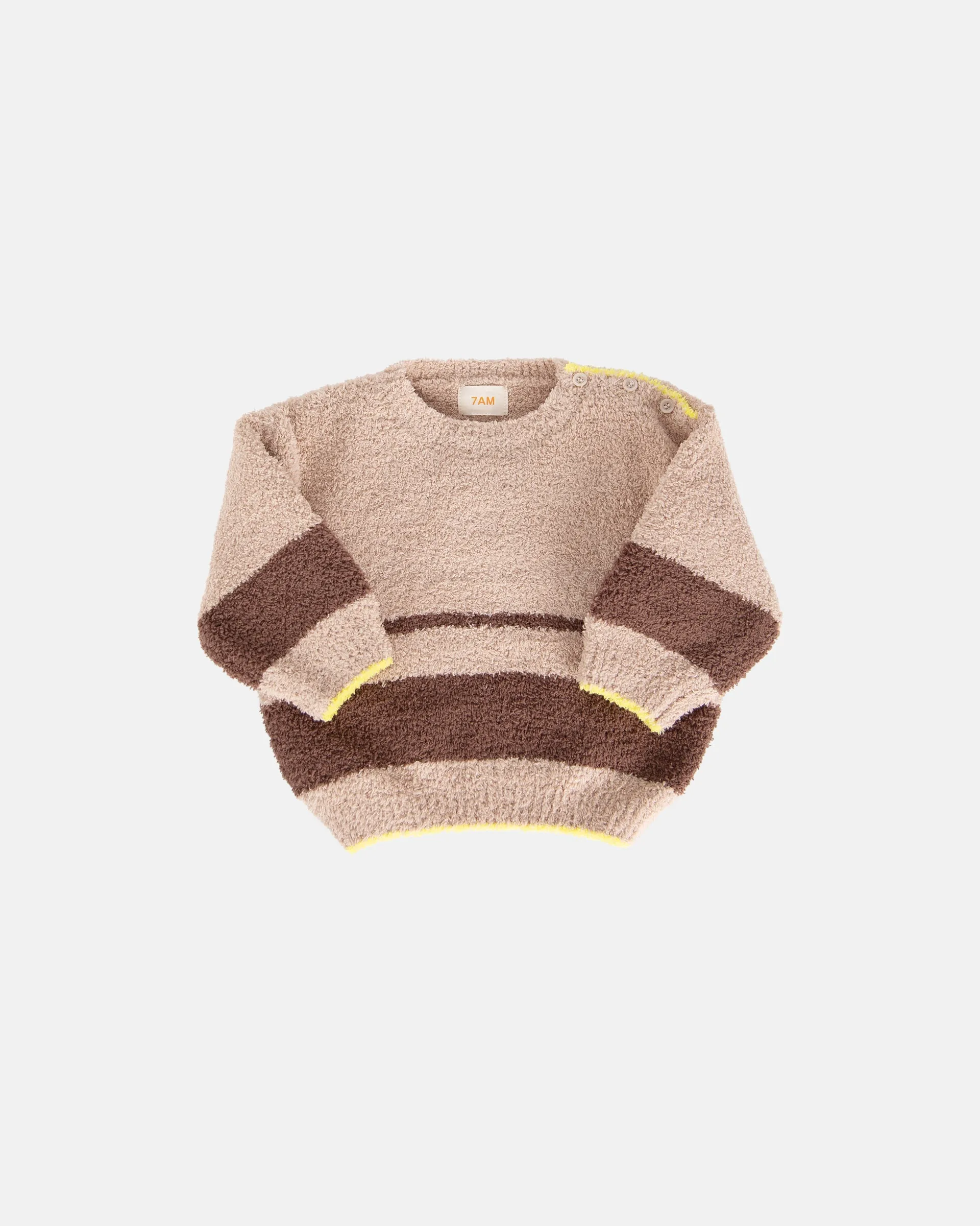 Boxy Striped Sweater - Fuzzy