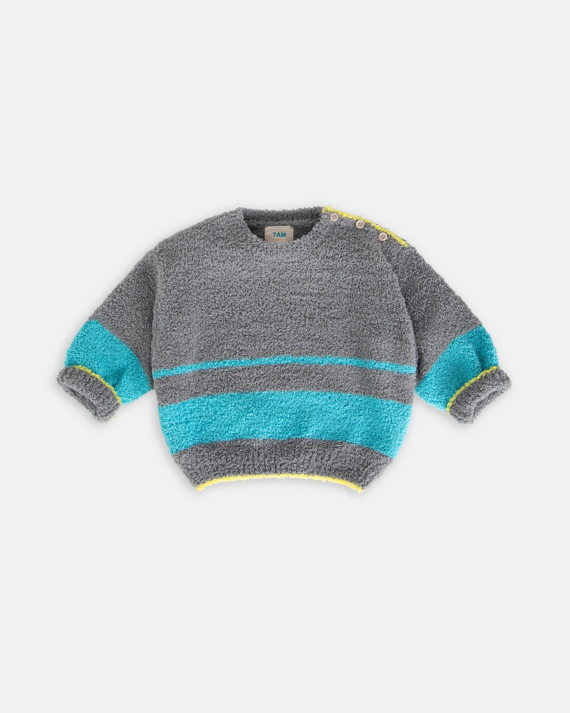 Boxy Striped Sweater - Fuzzy