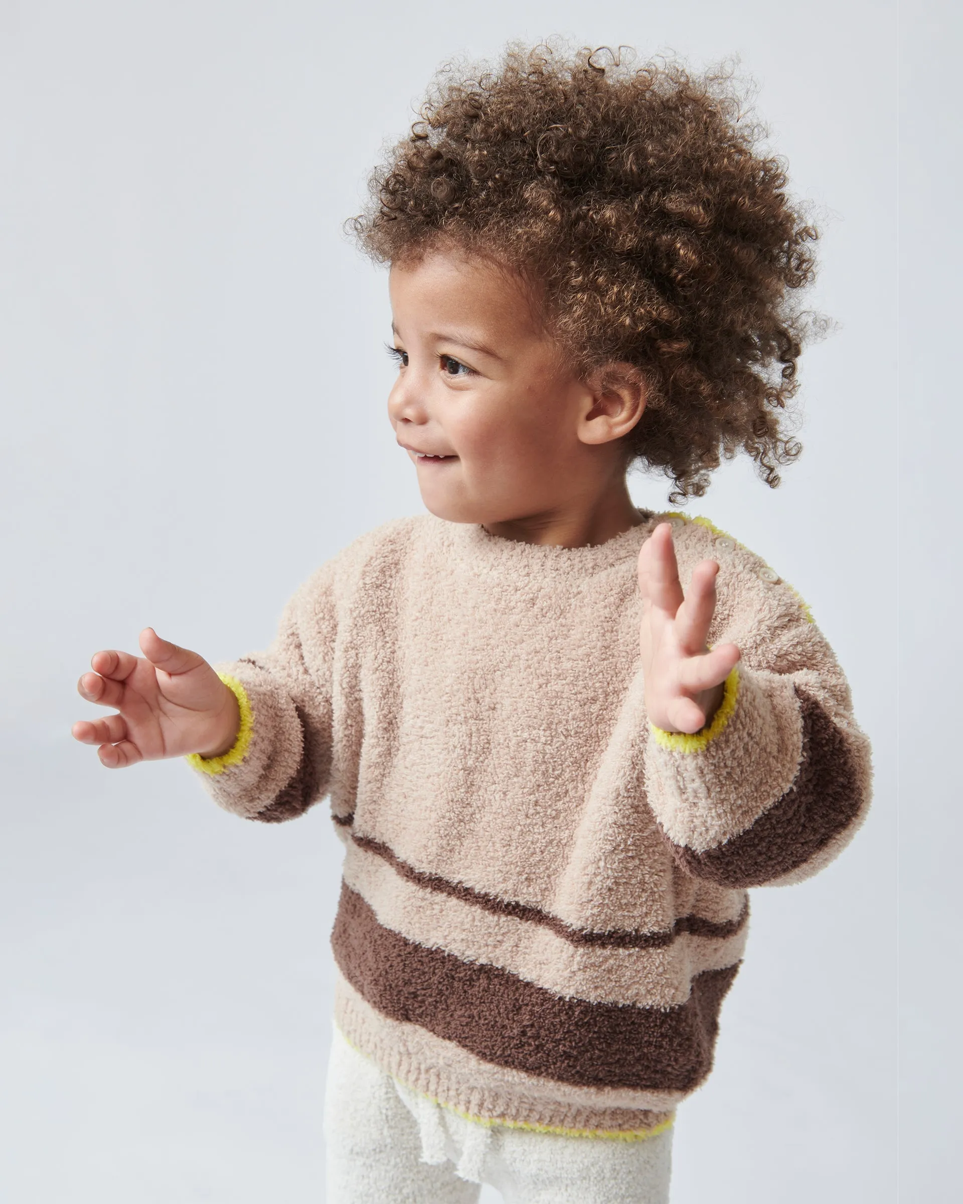 Boxy Striped Sweater - Fuzzy