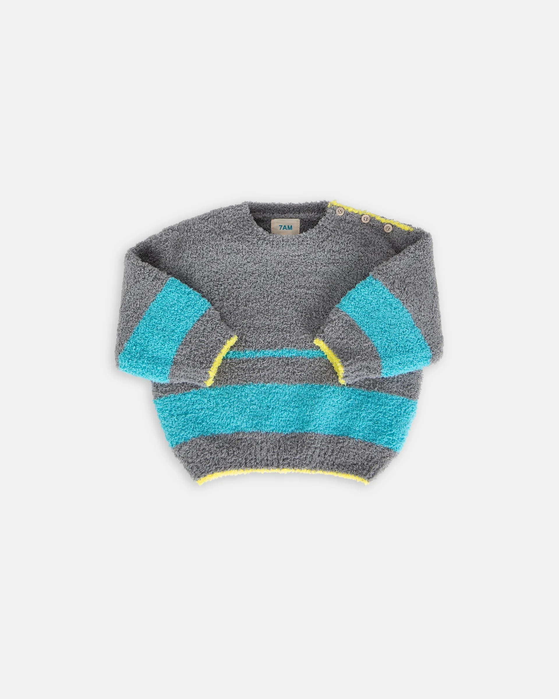 Boxy Striped Sweater - Fuzzy