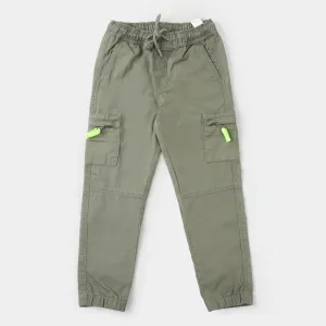 Boys Cotton Pant Olivine - Green