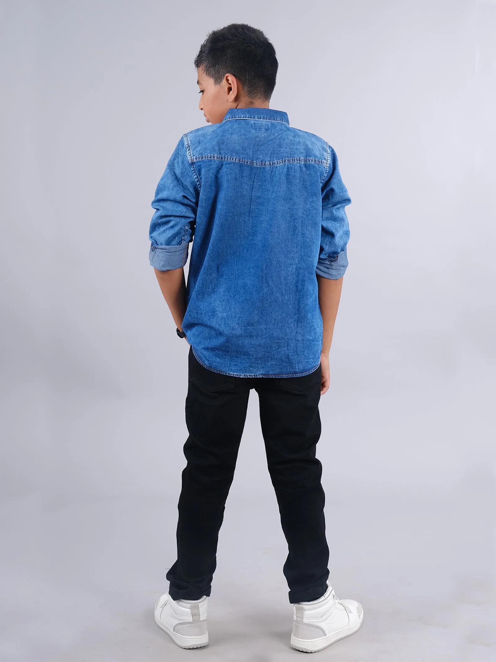 Boys Full Sleeve Denim Shirt & Denim Pant Set