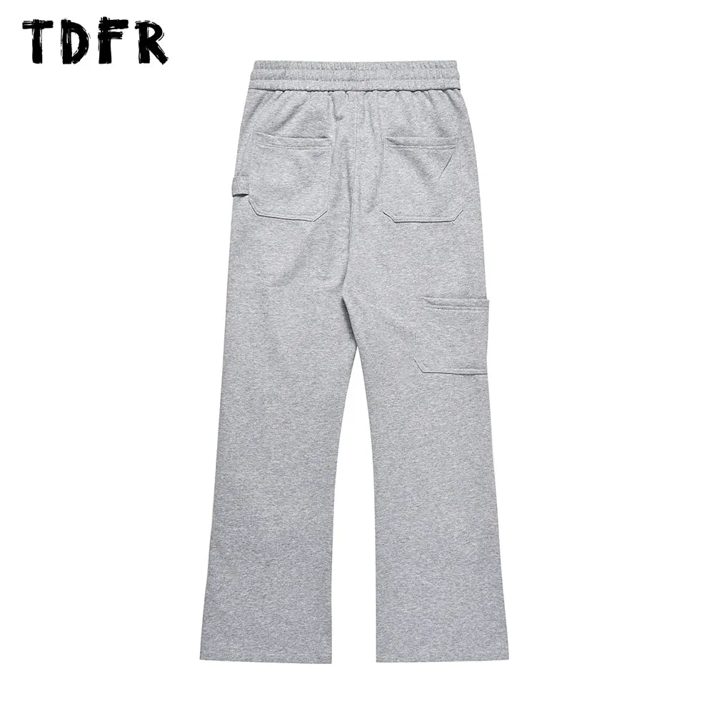 Casual Loose Solid Color Elastic Waist Sweatpants - Men's Sports Trousers