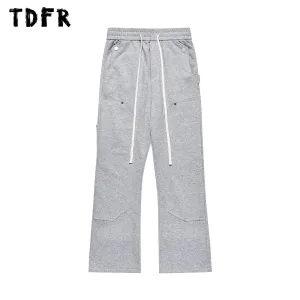 Casual Loose Solid Color Elastic Waist Sweatpants - Men's Sports Trousers