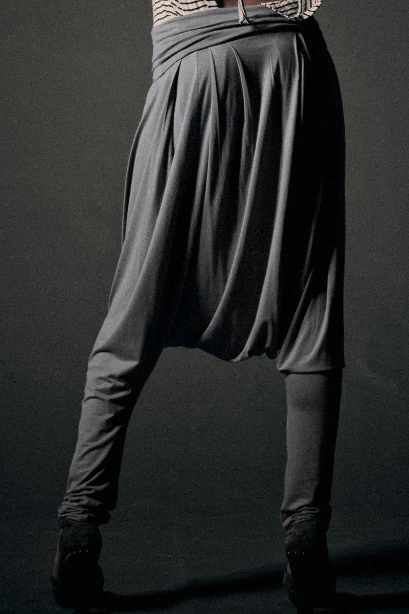 Dark Grey Drop Crotch Harem Pants