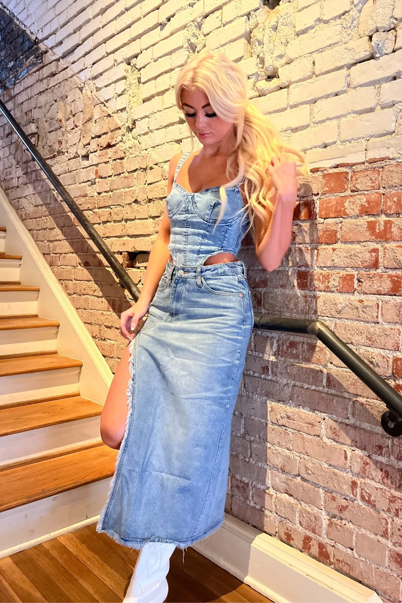 Denim Corset Top