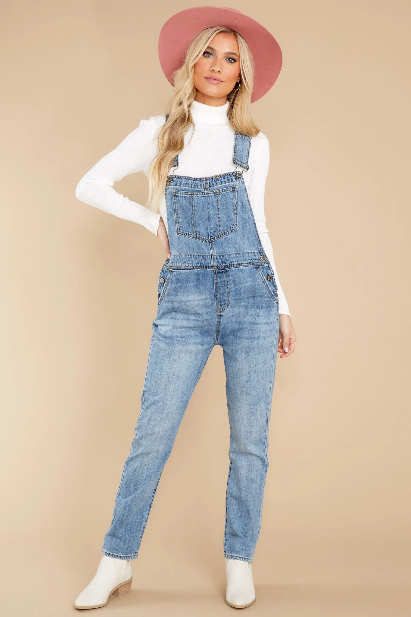 Derby Darling Light Wash Overalls