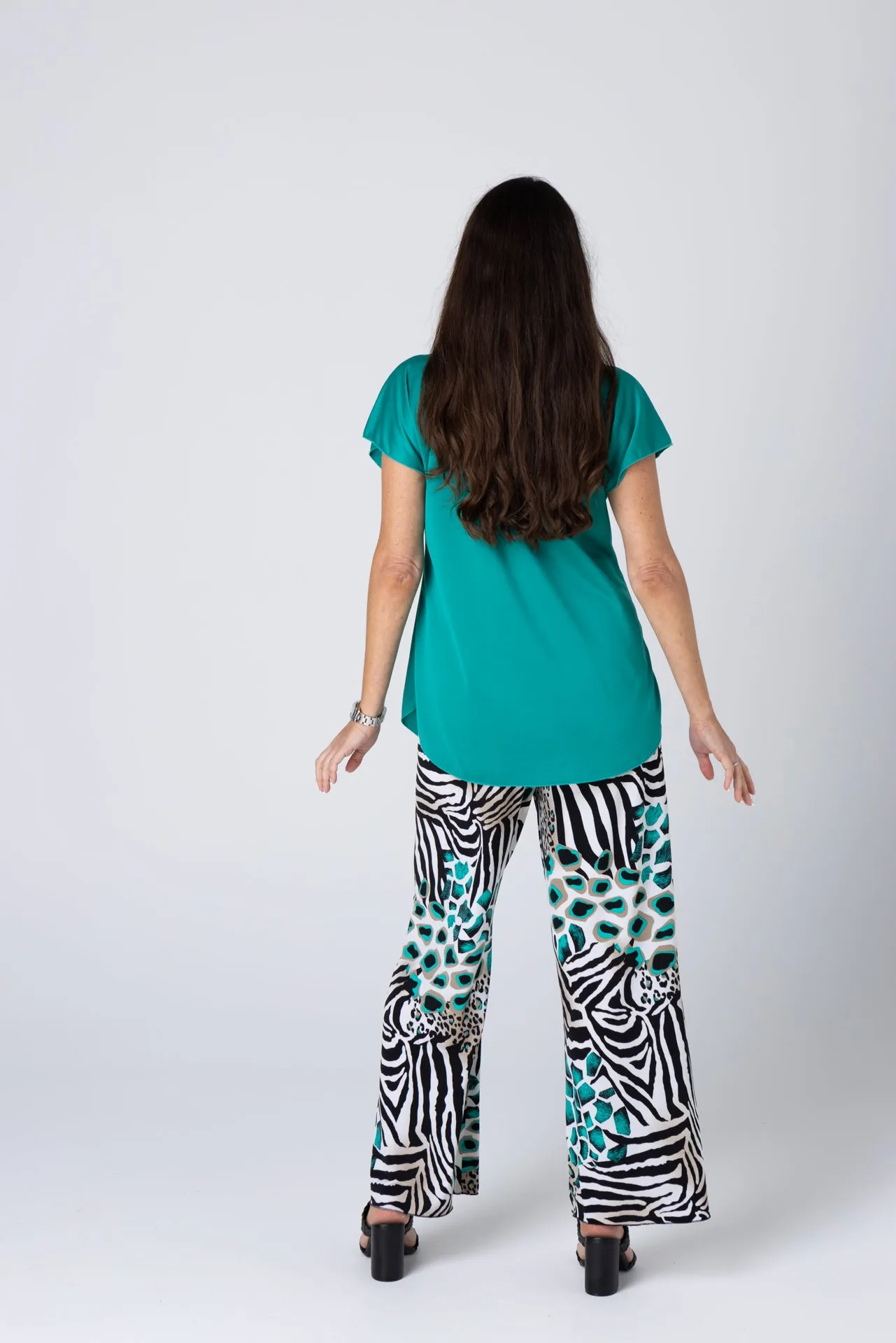 Emerald Wide Leg Jersey Palazzo Pants