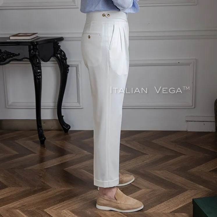 Frost White Classic Buttoned Formal Gurkha Pants by ITALIAN VEGA®