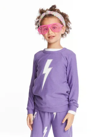 Glitter Bolt Girls Raglan Pullover