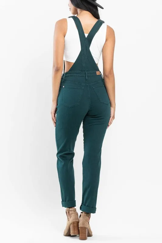 JB137 - DK TEAL DENIM OVERALLS