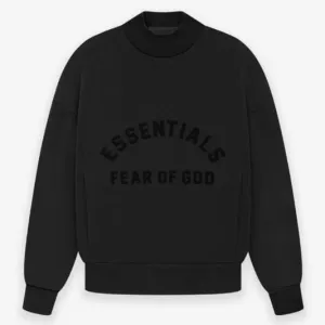 Kids Fear Of God Essentials Core Crewneck (Jet Black) 785SP232060K