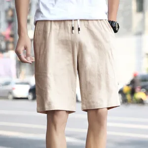 Large Size Cotton Linen Comfortable Breathable Casual Shorts Men's Cropped Pants Pants Cotton Loose Pants