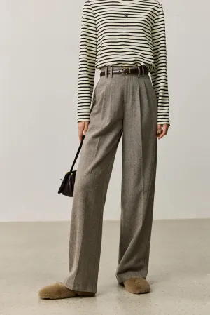 LILY Wool-Blend Wide-Leg Trousers