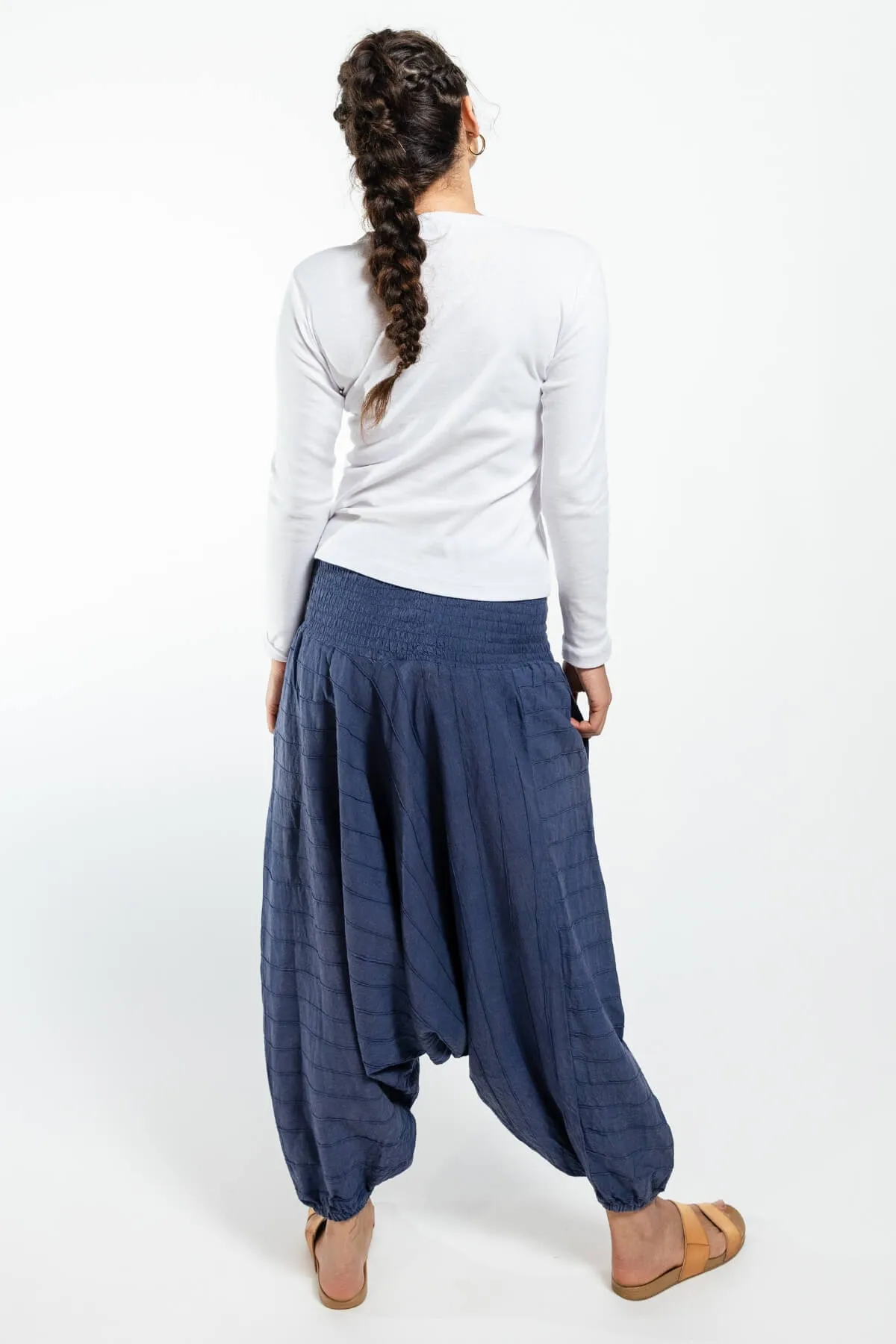 Low Crotch Pants Pintuck - Blue