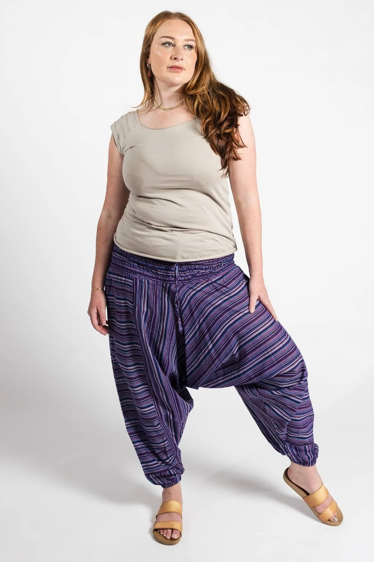 Low Crotch Pants - Striped