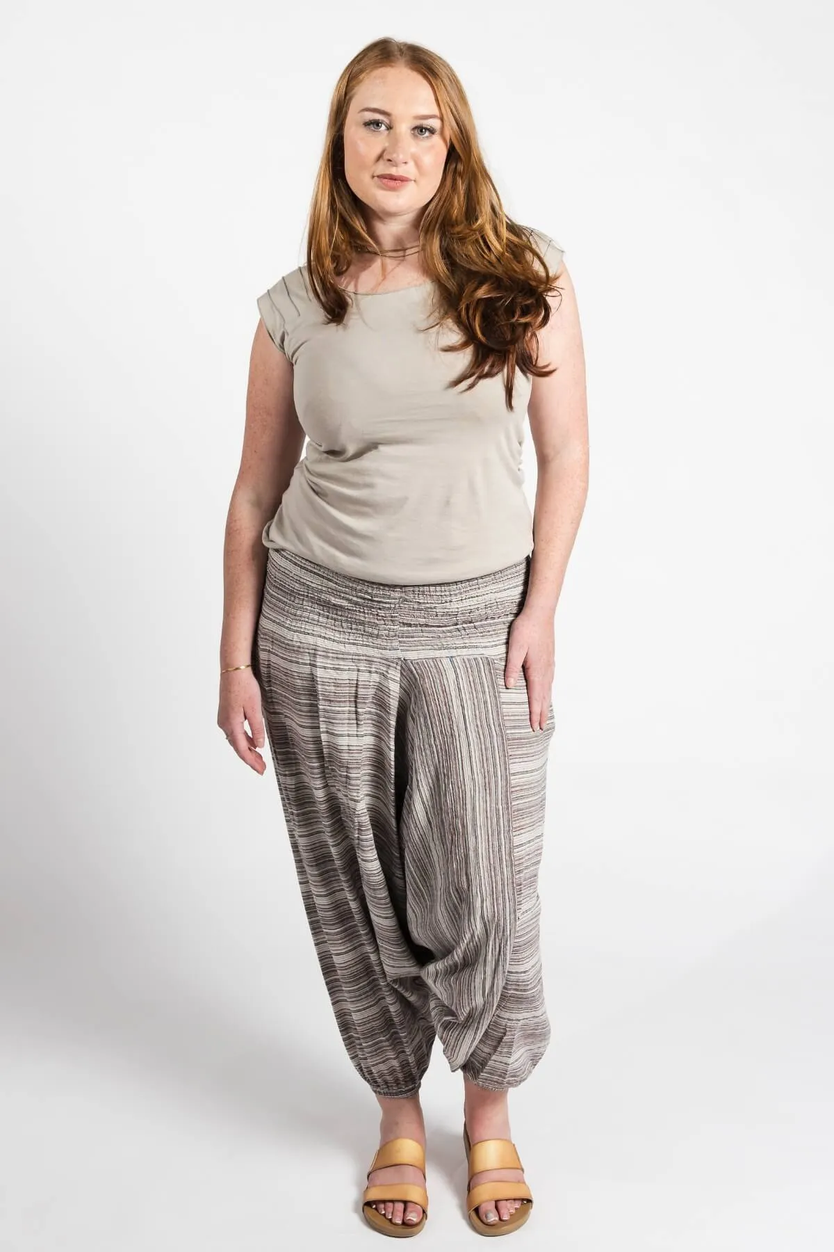 Low Crotch Pants - Striped