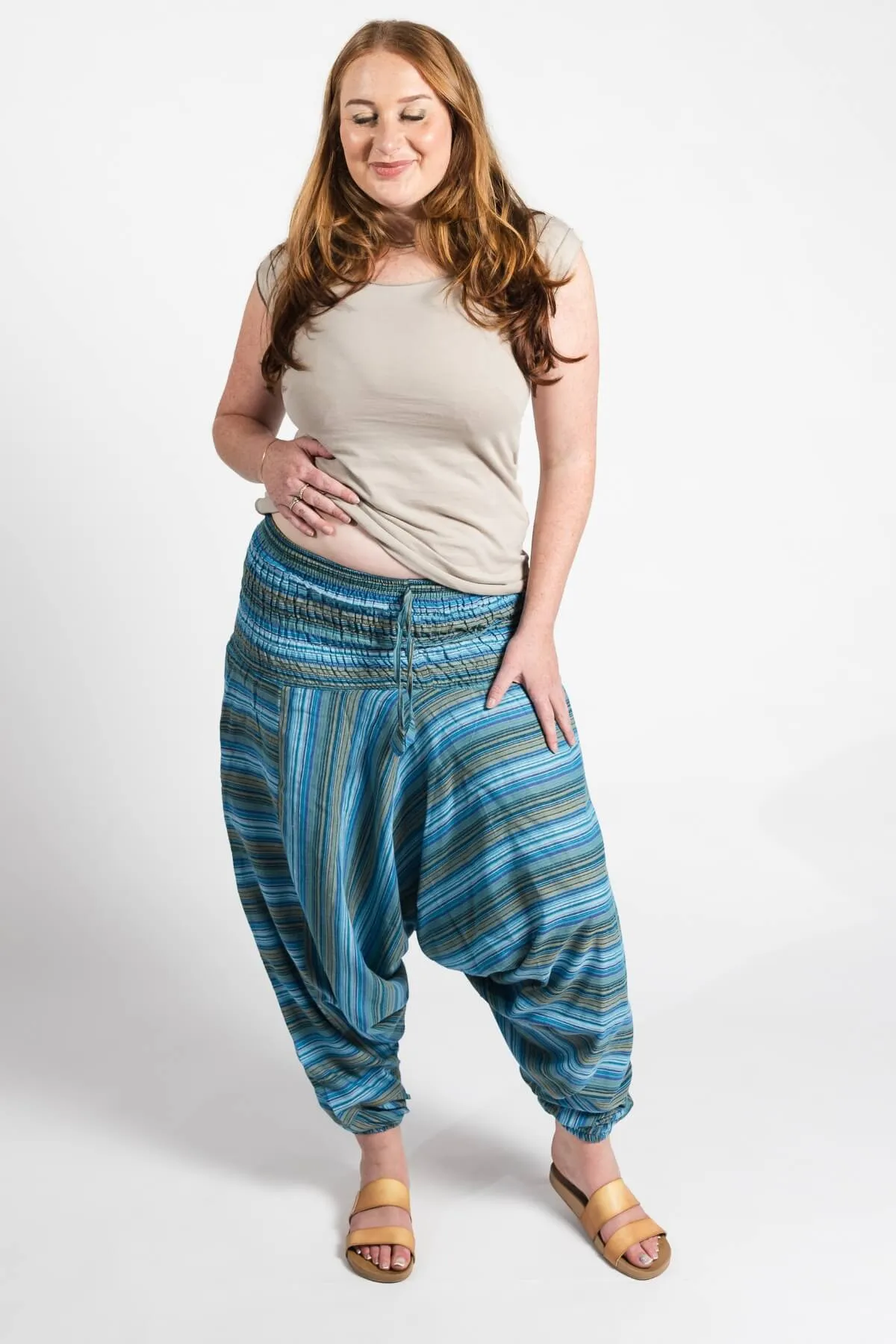 Low Crotch Pants - Striped