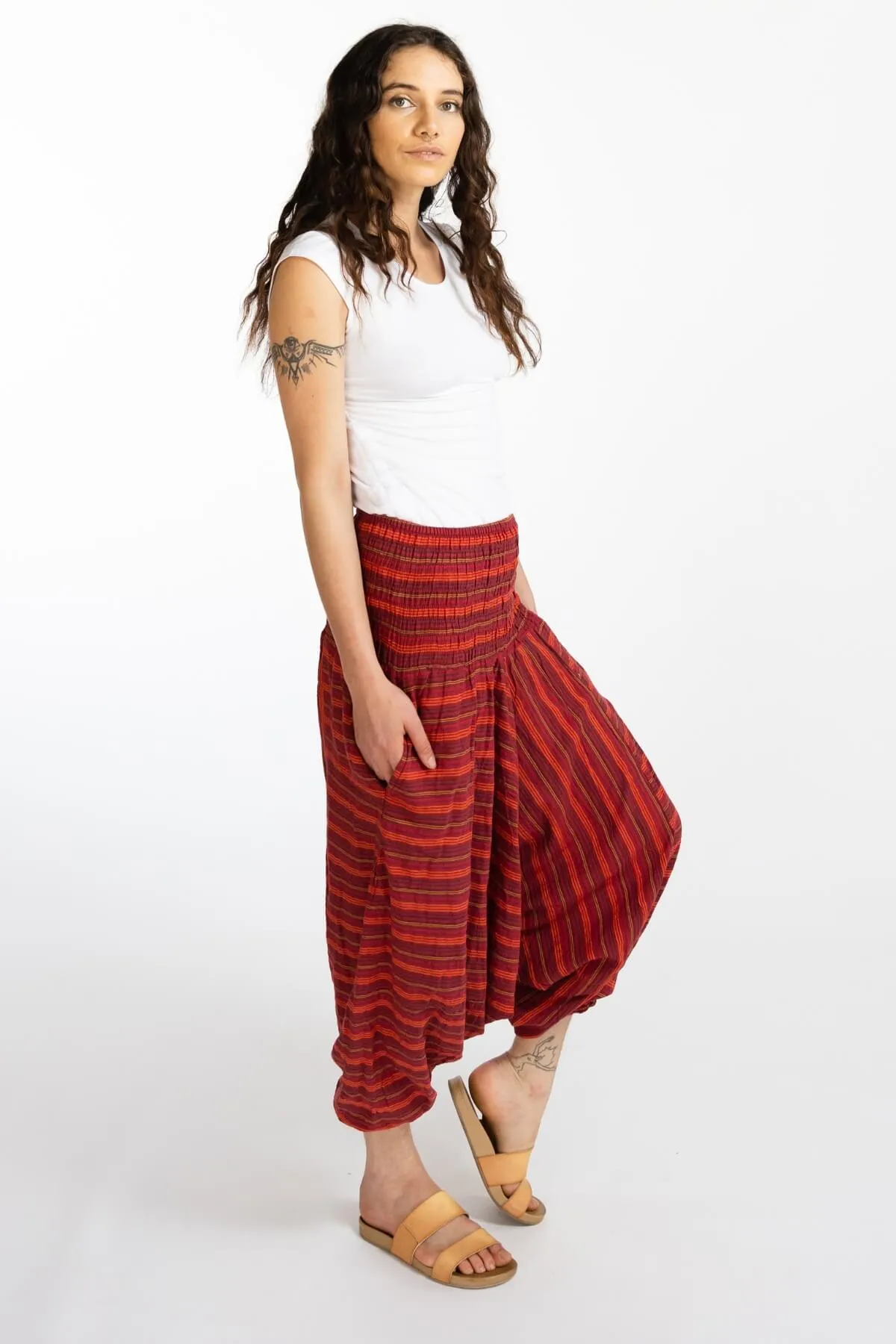 Low Crotch Pants - Striped