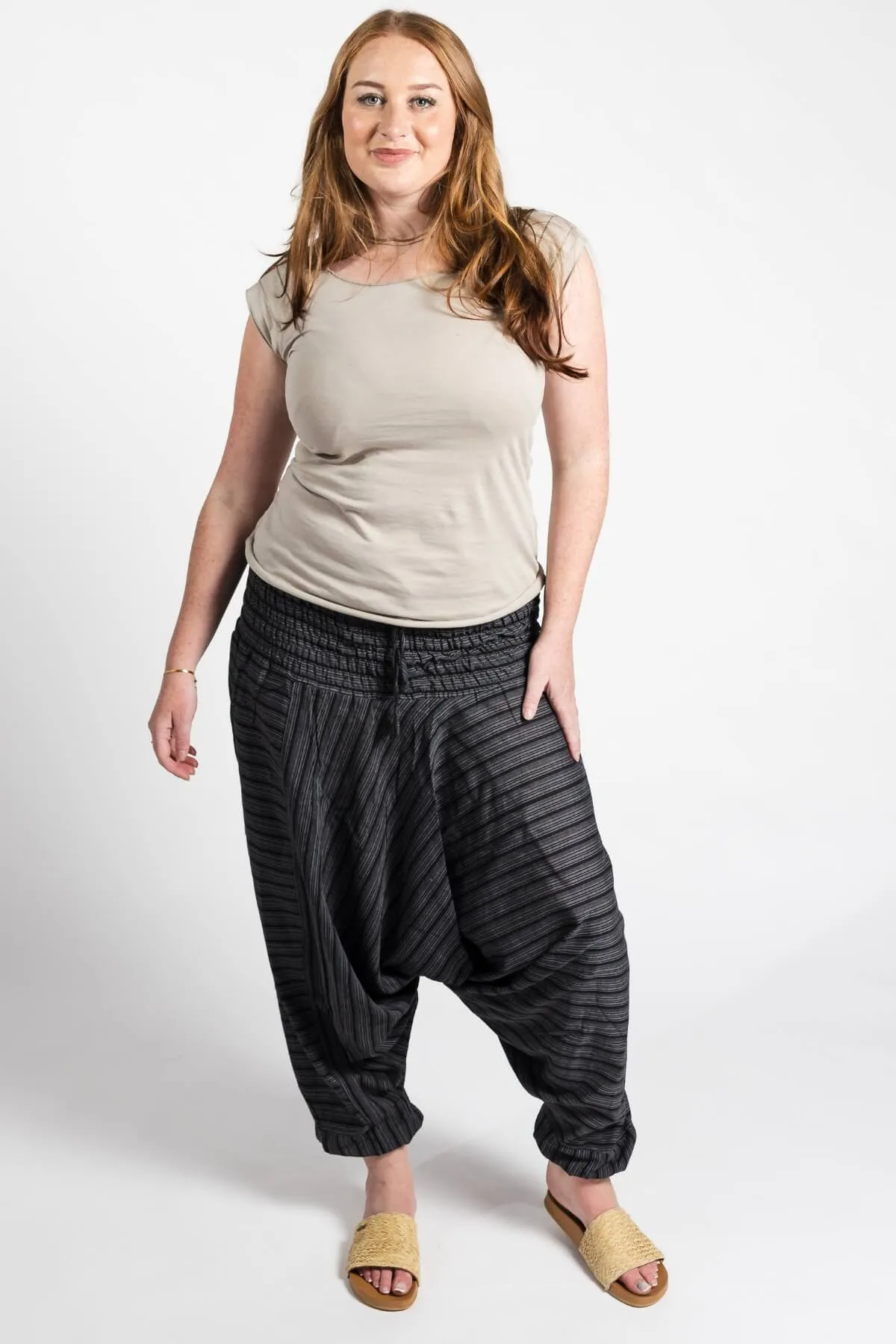 Low Crotch Pants - Striped