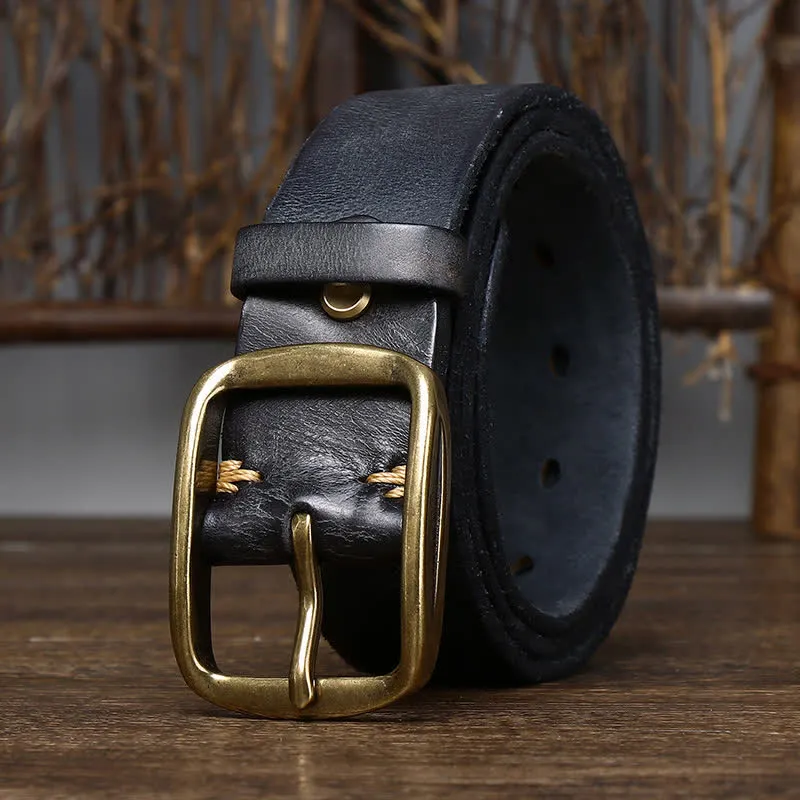 Men's Chic Distressed Cracked Leather Belt