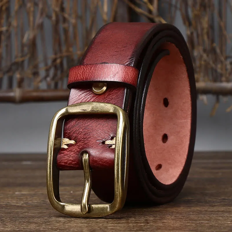 Men's Chic Distressed Cracked Leather Belt