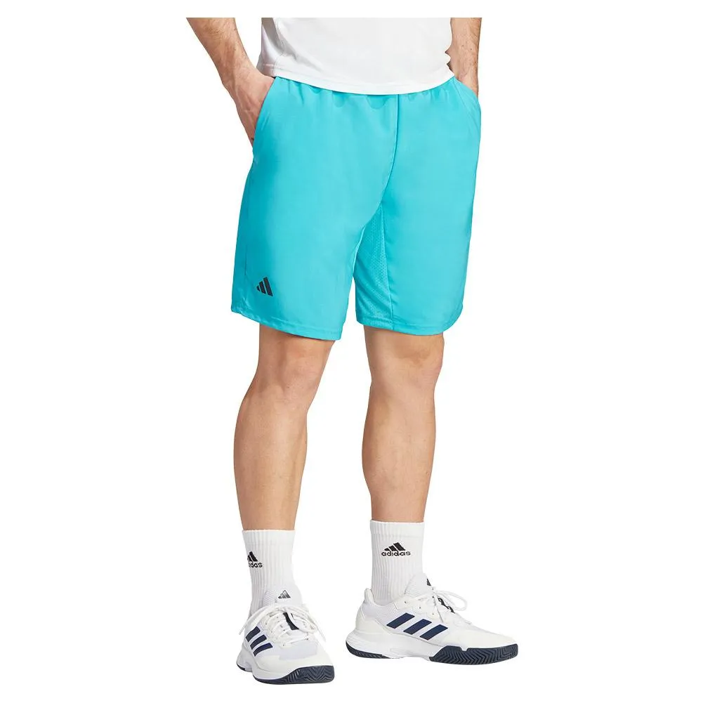 Men's Club 7 inch 3 Stripe Tennis Shorts Lucid Cyan