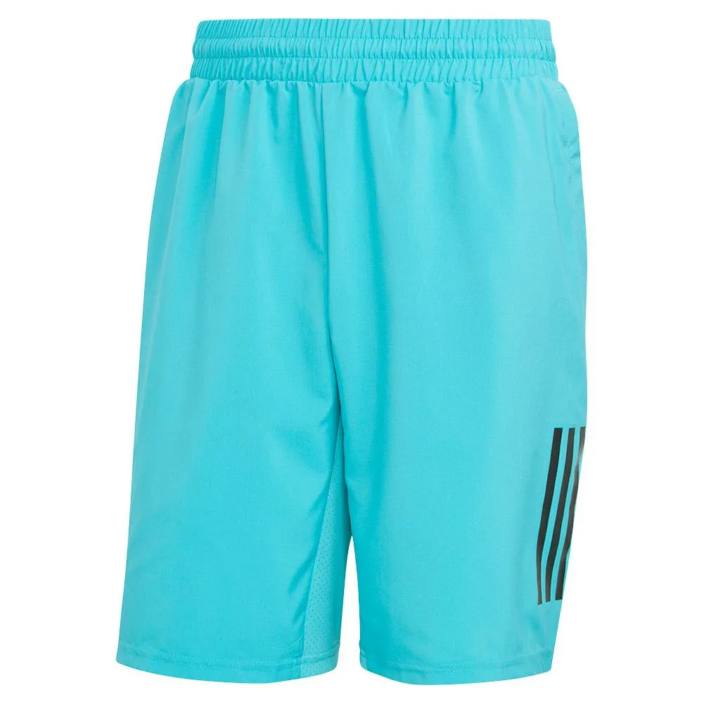 Men's Club 7 inch 3 Stripe Tennis Shorts Lucid Cyan