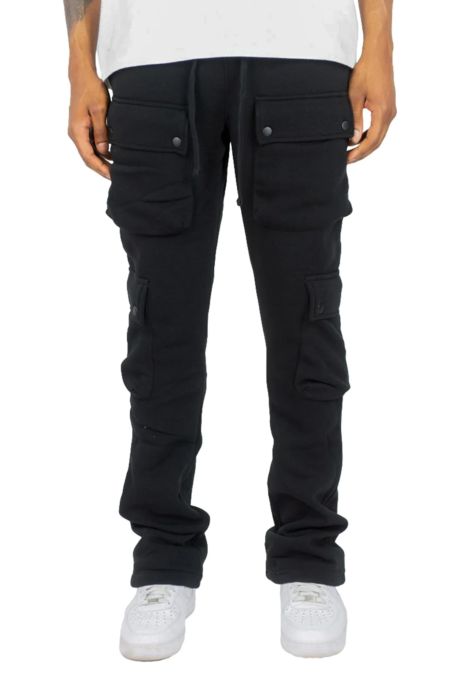 Men's Stacked Cargo Fleece Flared Sweat Pants