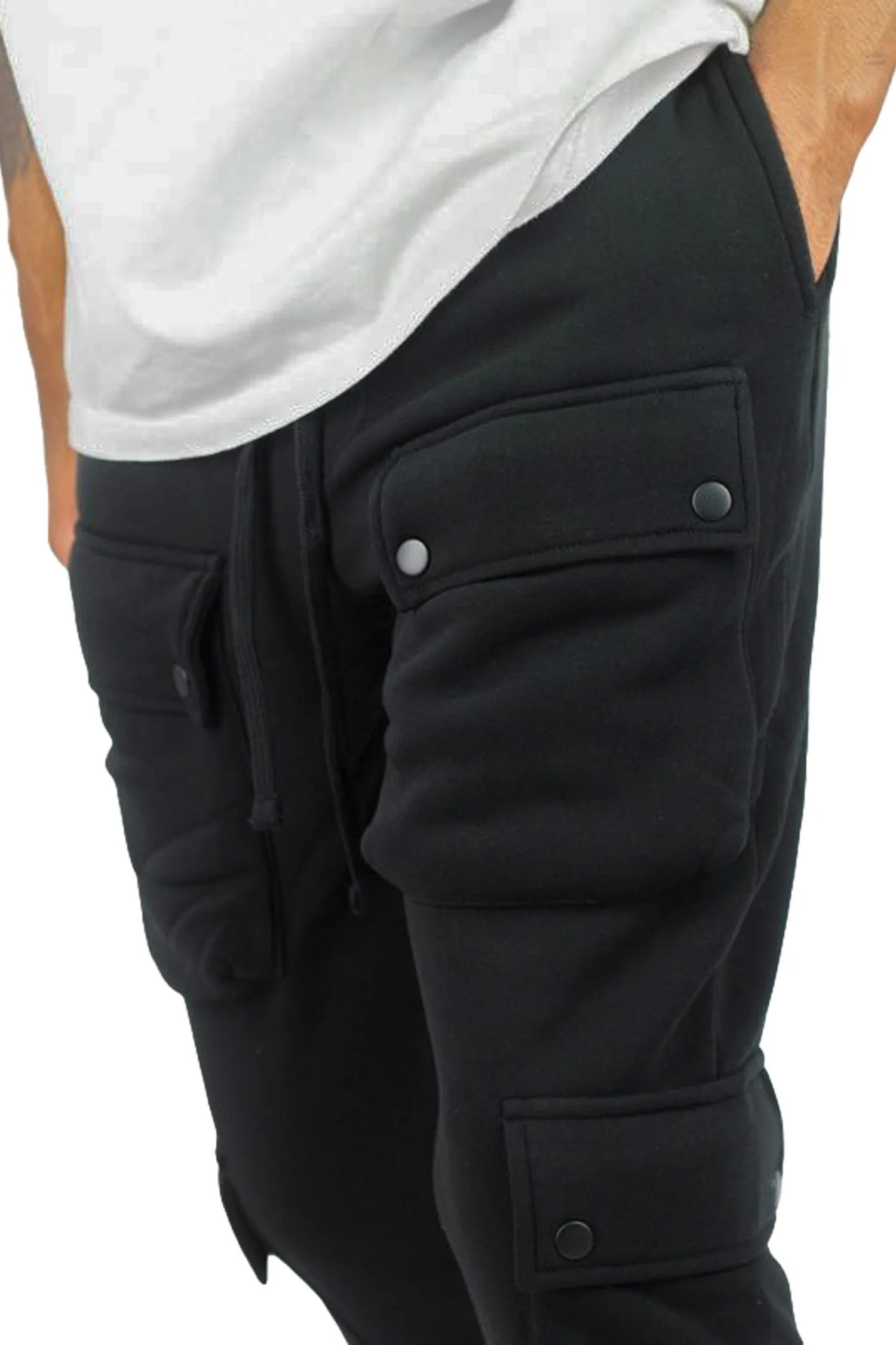 Men's Stacked Cargo Fleece Flared Sweat Pants