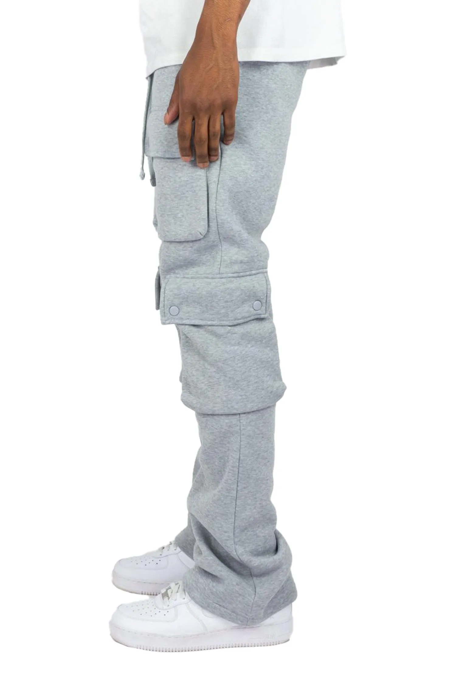 Men's Stacked Cargo Fleece Flared Sweat Pants