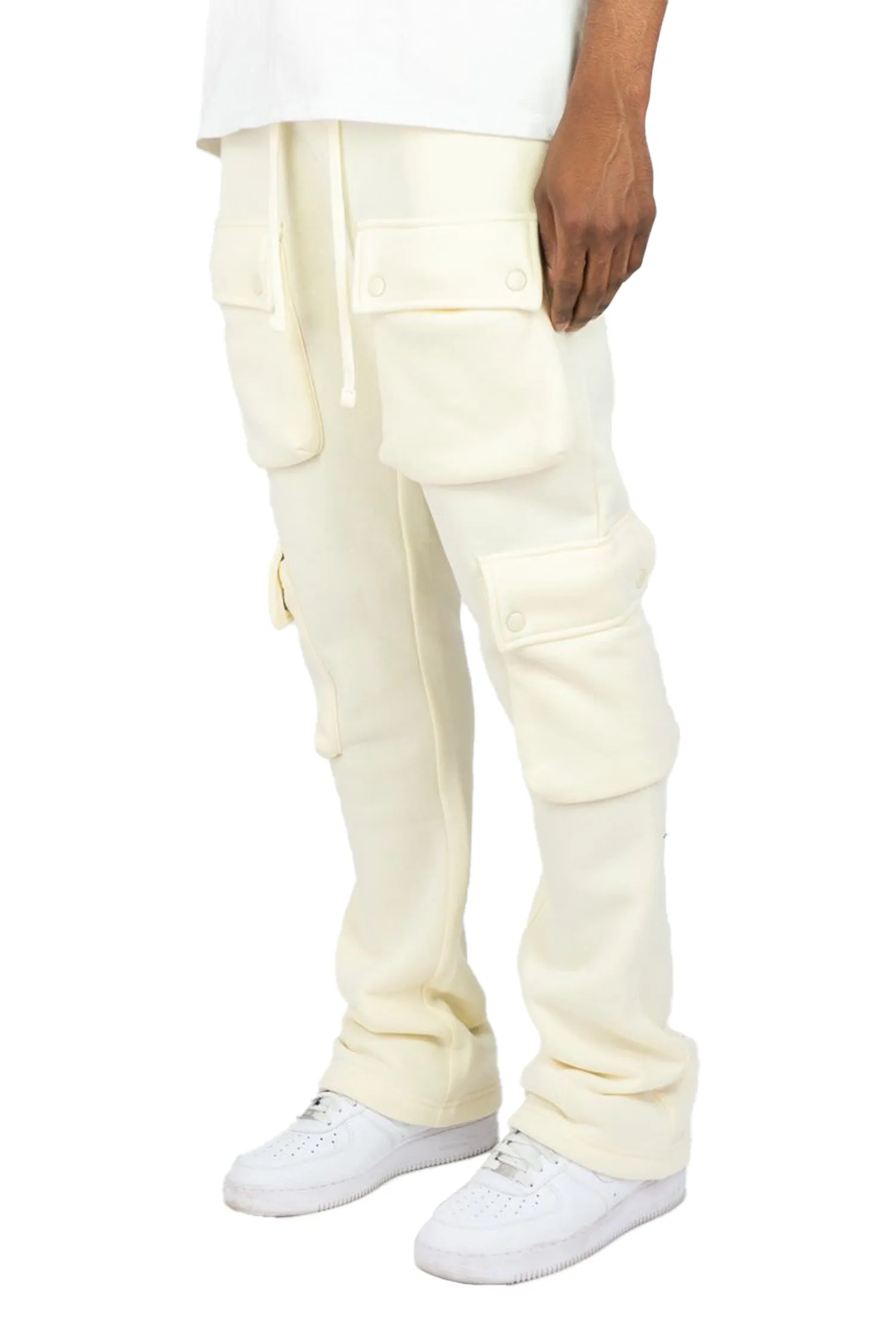 Men's Stacked Cargo Fleece Flared Sweat Pants