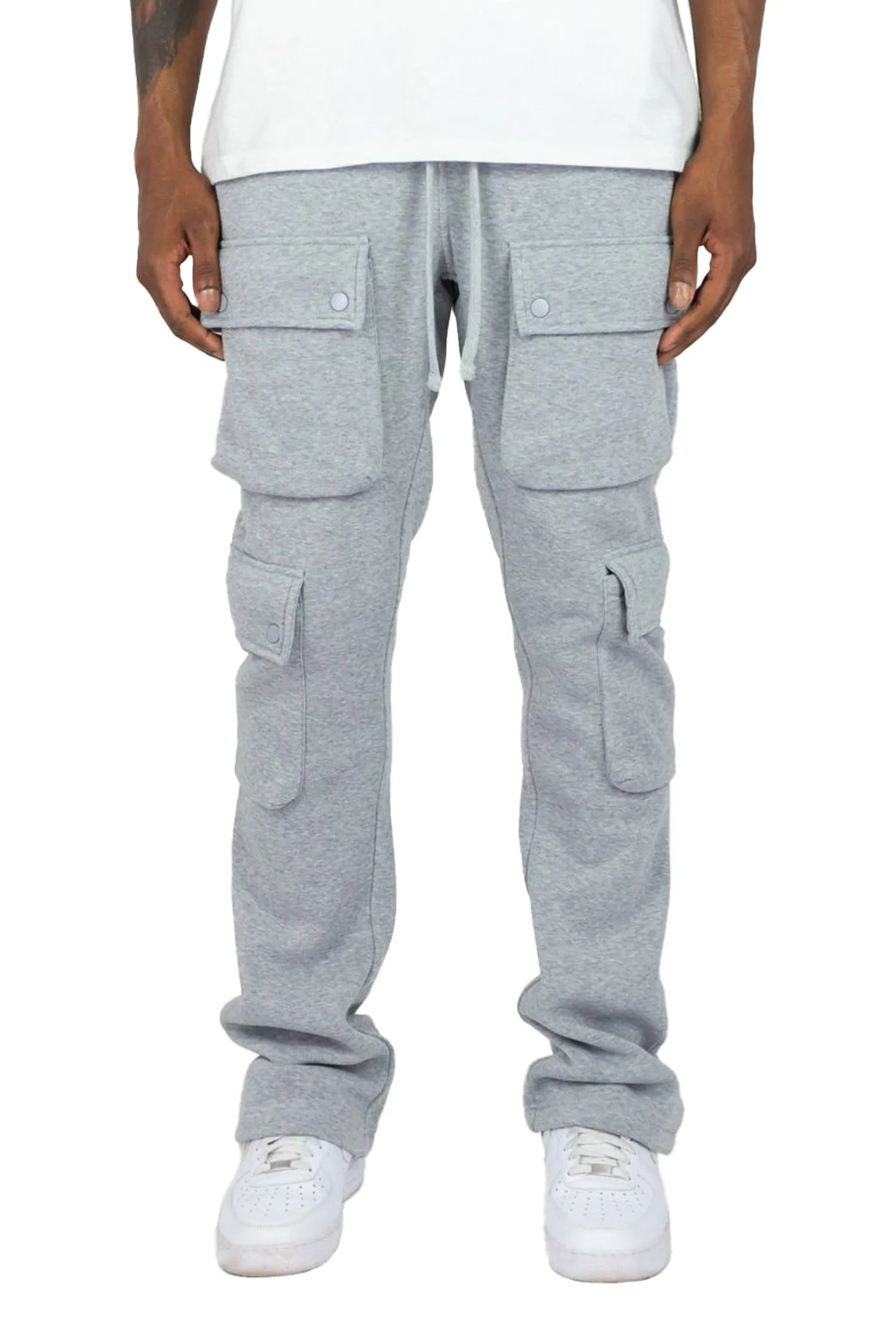 Men's Stacked Cargo Fleece Flared Sweat Pants