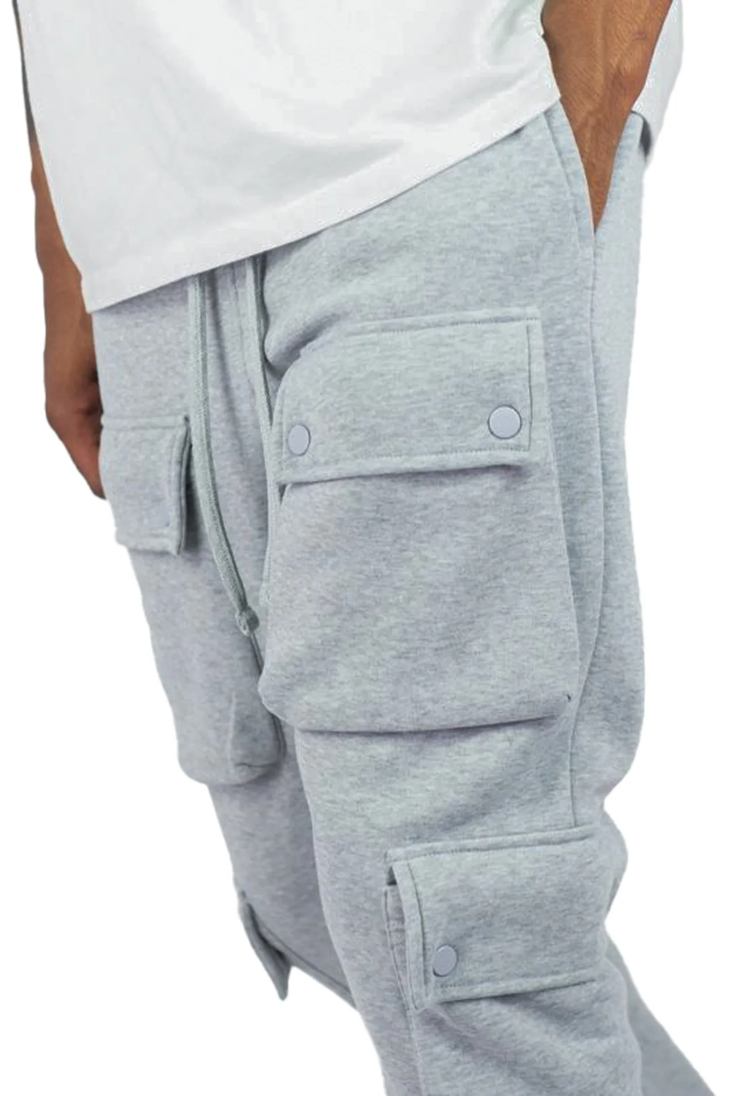 Men's Stacked Cargo Fleece Flared Sweat Pants